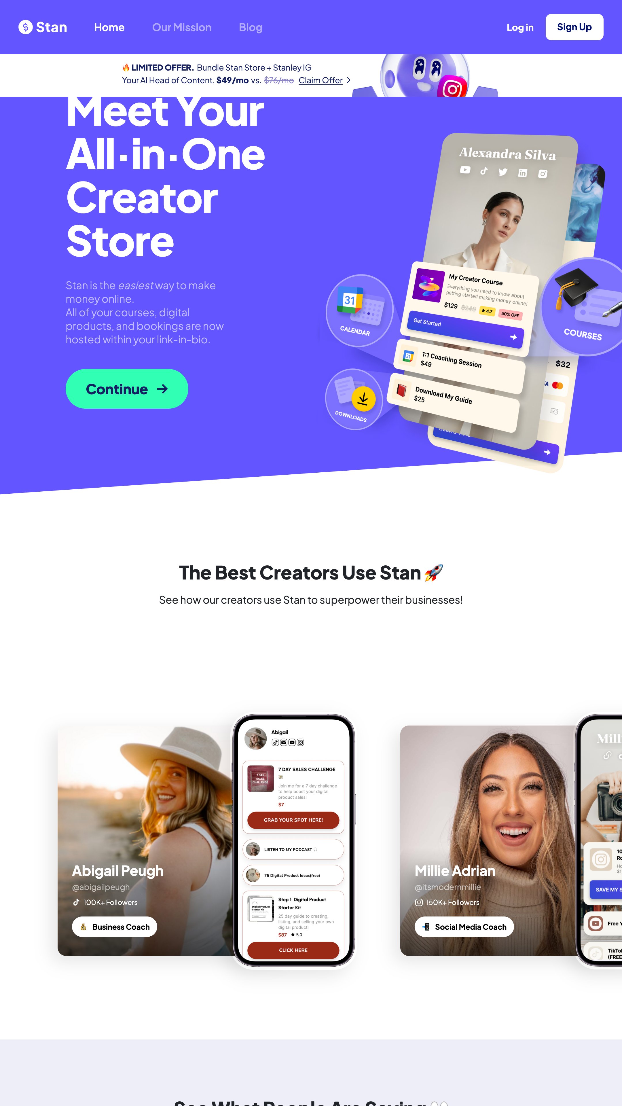 10. Stan Store homepage