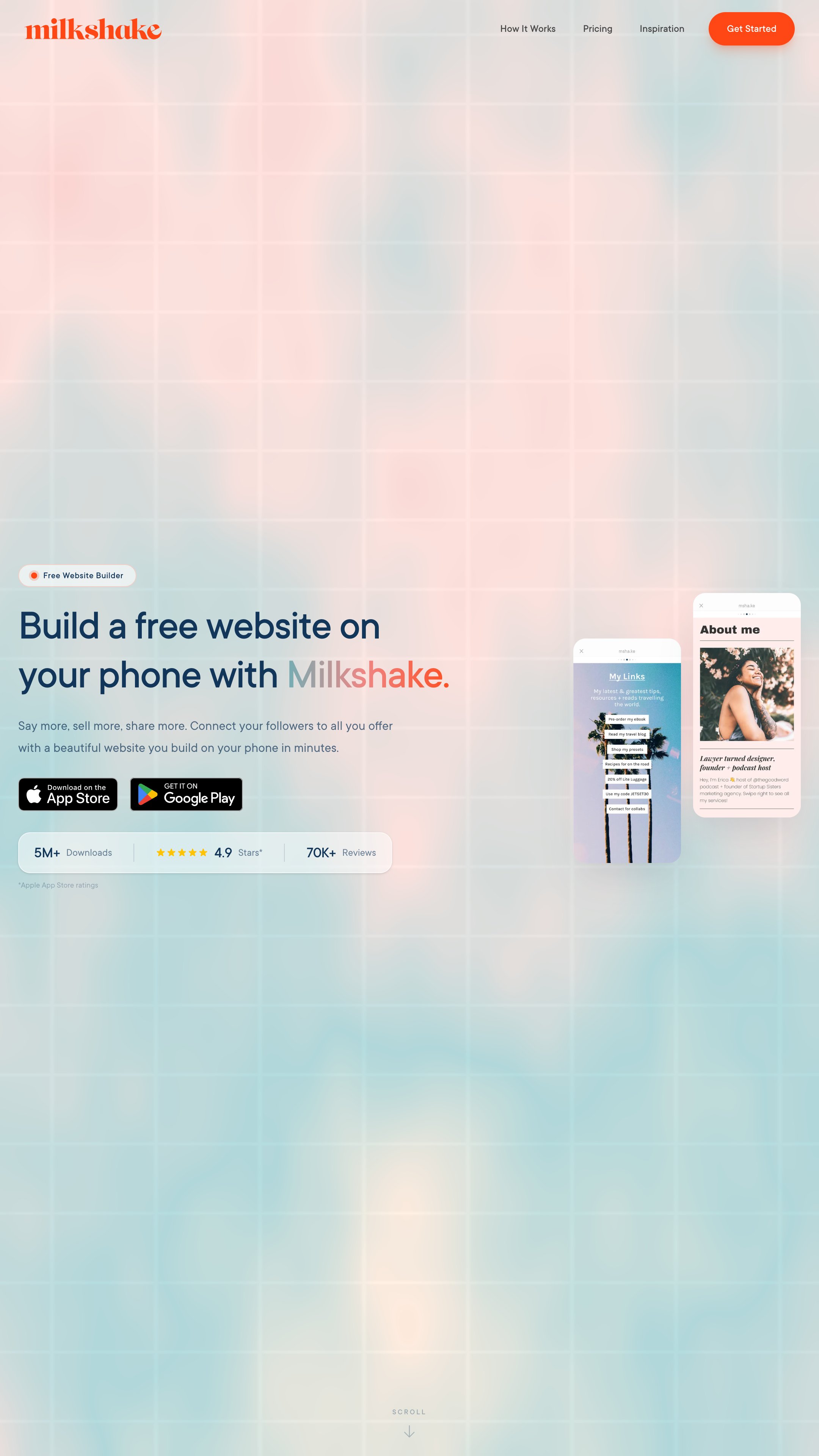 6. Milkshake homepage