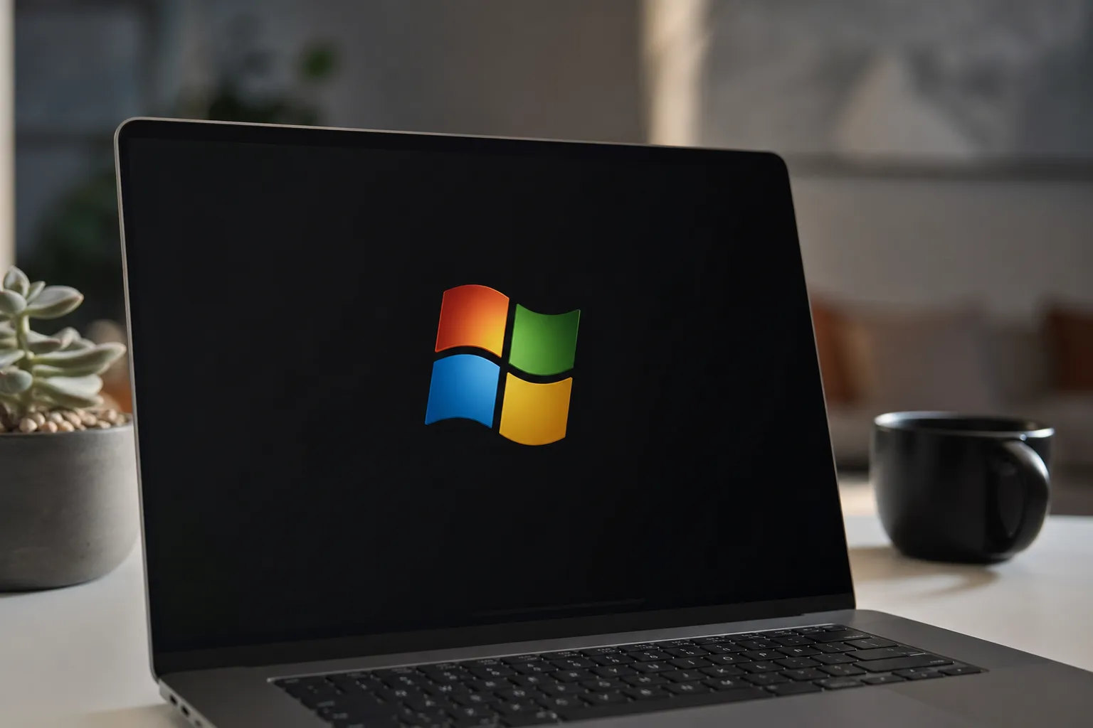 windows 7 logo on black background