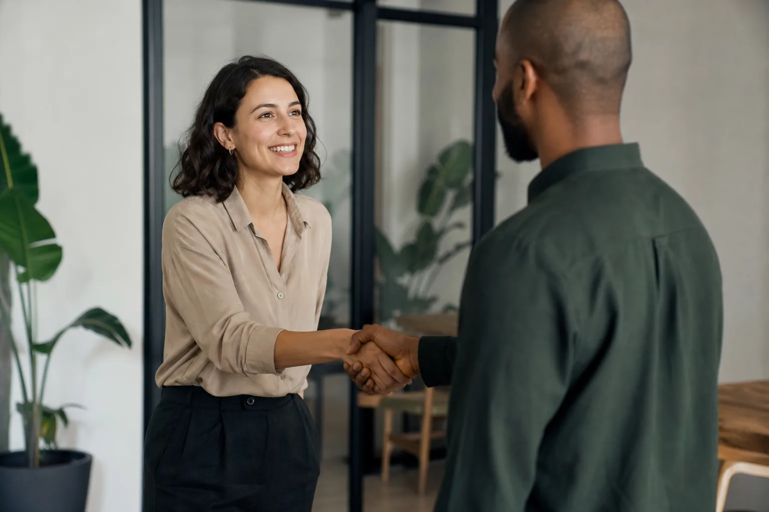 two people shaking hands