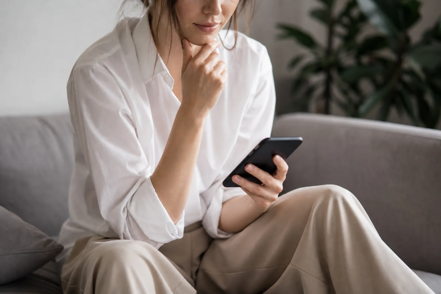 black smartphone near person