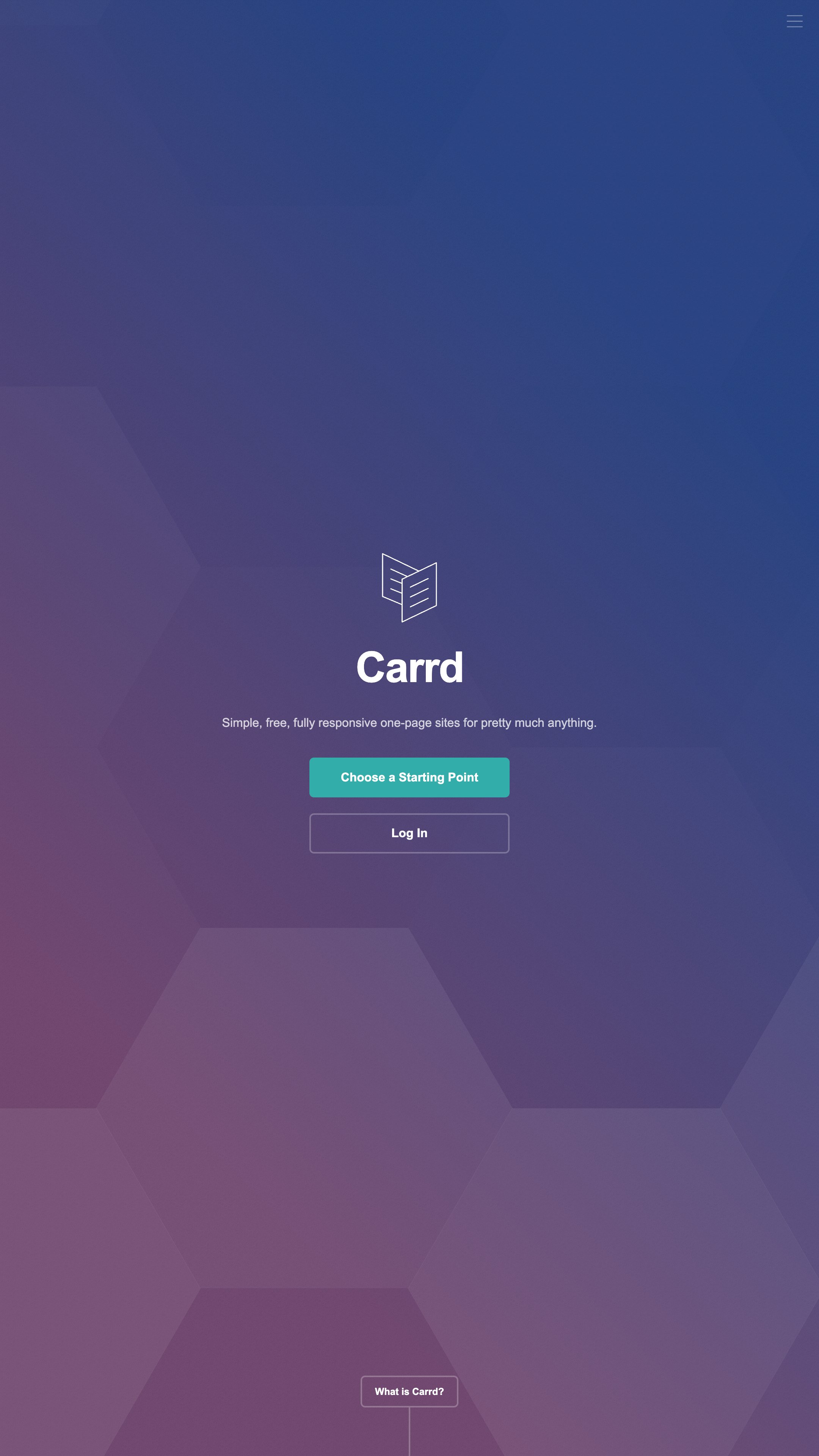 Screenshot of Carrd Free's homepage